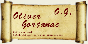 Oliver Gorjanac vizit kartica